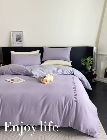 91家纺网 家纺一手货源 找家纺 澳梵家居 2024新款60s全棉刺绣四件套--罗曼克系列 罗曼克-浪漫紫