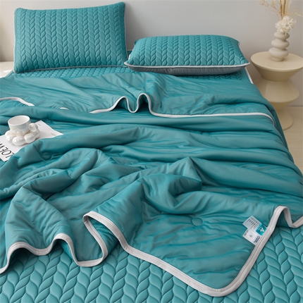 布卢姆床垫 2025新款麦穗系列A类凉感丝夏被乳胶凉席（5mm）四件套  麦穗-宾利蓝