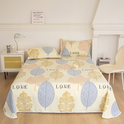 91家纺网 家纺一手货源 找家纺 金泰莱 2025新款花边款老粗布凉席老粗布床单软凉席全棉床单纯棉床单 享受季节