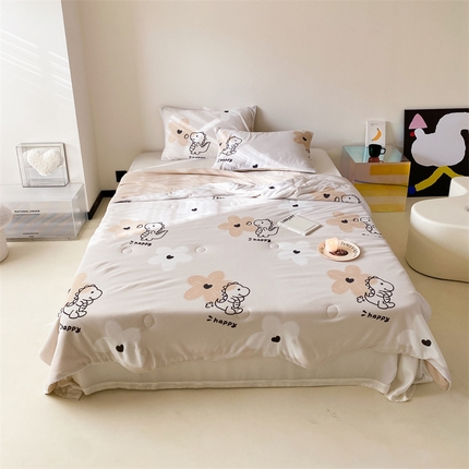 91家纺网 家纺一手货源 找家纺 （总）头等舱 2024新款云感针织A类提花华夫格印花大豆抗菌夏被