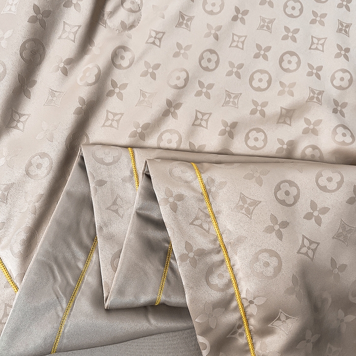 91家纺网 家纺一手货源 找家纺 丽卡家纺 2024新款水洗天丝夏被四件套-艾诺维 艾维-香槟