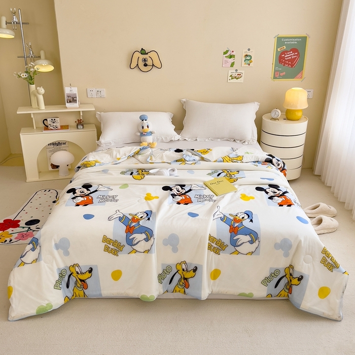 91家纺网 家纺一手货源 找家纺 米菲 2024新款A类凉感丝印花夏被夏凉被被芯 迪士尼-好朋友