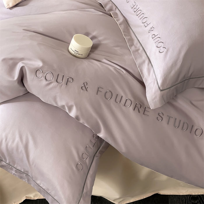 91家纺网 家纺一手货源 找家纺 （总）荣轩家居 2024新款全棉字母一字绣古里系列四件套