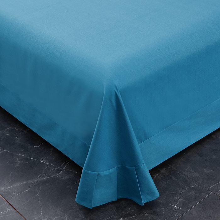 91家纺网 家纺一手货源 找家纺 润淳家居 2025新款全棉磨毛刺绣四件套 心动瞬间 极光蓝