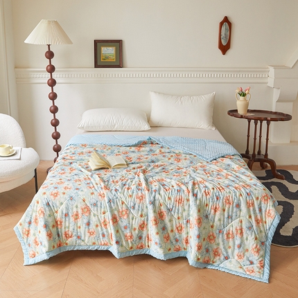 91家纺网 家纺一手货源 找家纺 （总）鑫顺欣 2025新款A类凉感冰丝豆豆印花夏被夏凉被空调被被子被芯直播