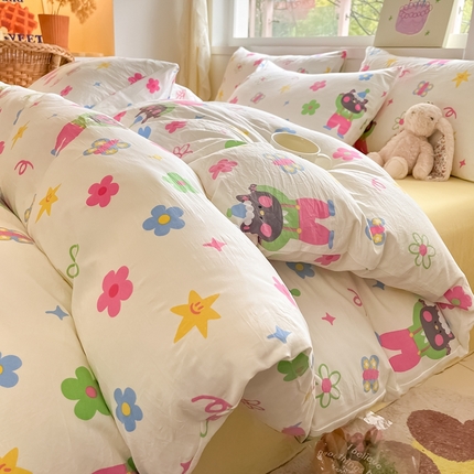 91家纺网 家纺一手货源 找家纺 （总）花伞家居 2025新款水洗棉印花四件套