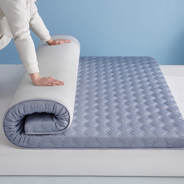 91家纺网 家纺一手货源 找家纺 时奥 2024新款A类针织棉乳胶记忆海绵床垫 元气灰