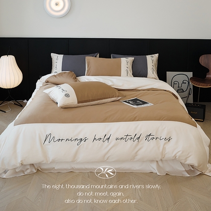 2024春夏新款天丝棉四件套--江南系列（英文版） 江南-栗色