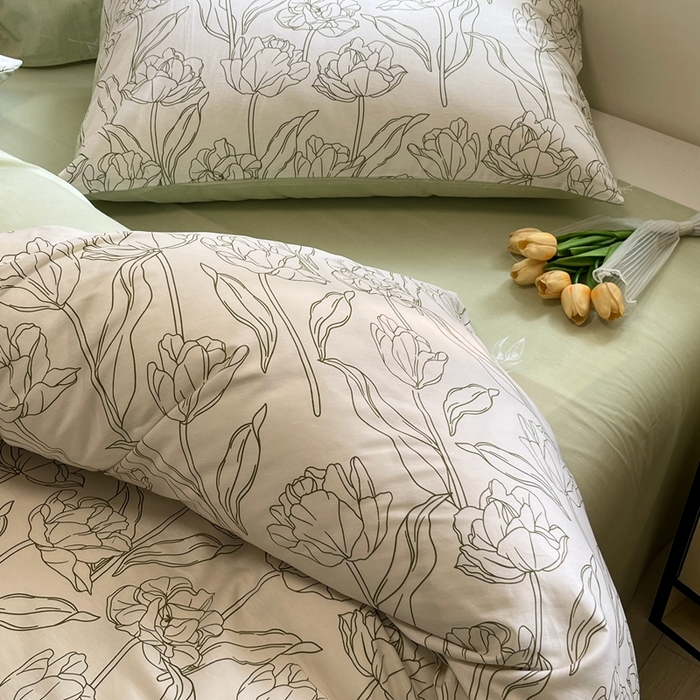 91家纺网 家纺一手货源 找家纺 红馆 2025年全棉12868印花系列四件套安夏