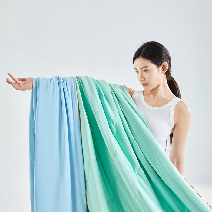 91家纺网 家纺一手货源 找家纺 龙图 2024新款氨纶凉感丝夏被瓜瓜被冰淇淋西瓜被夏凉被空调被-浅绿