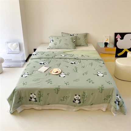 91家纺网 家纺一手货源 找家纺 （总）头等舱 2024新款云感针织A类提花华夫格印花大豆抗菌夏被