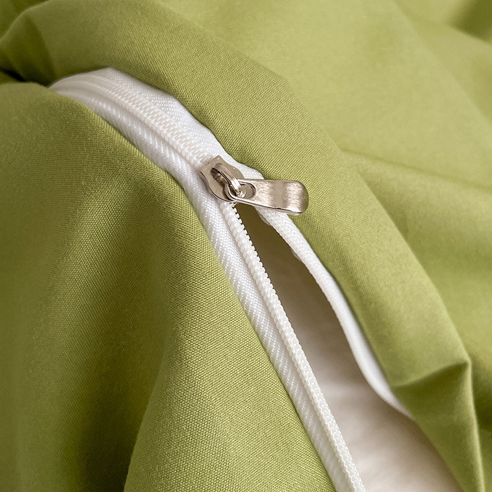 91家纺网 家纺一手货源 找家纺 思诺羽床笠 2024新款水洗棉纯色混搭四件套系列 牛油果绿+奶油黄