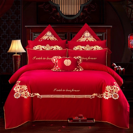 91家纺网 家纺一手货源 找家纺 （总）慕她家纺 2025新款慕她婚庆四件套喷气大花全棉纯棉结婚刺绣花多件套六八十床品