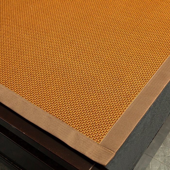 91家纺网 家纺一手货源 找家纺 青雅席业 2025新款全包双面直角步步高藤席 步步高-红棕