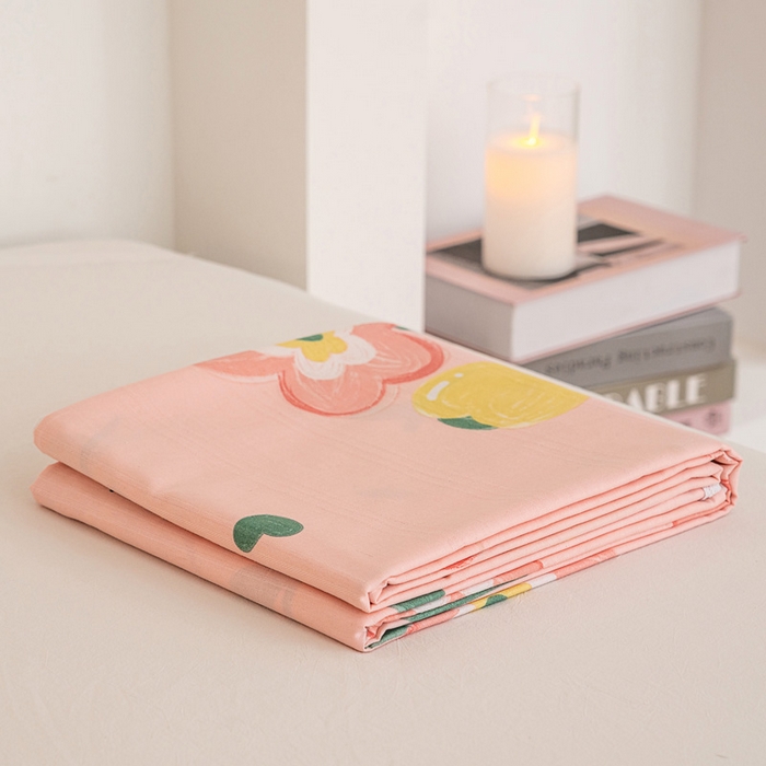 91家纺网 家纺一手货源 找家纺 金泰莱 2025新款花边款老粗布凉席老粗布床单软凉席全棉床单纯棉床单 花香情意