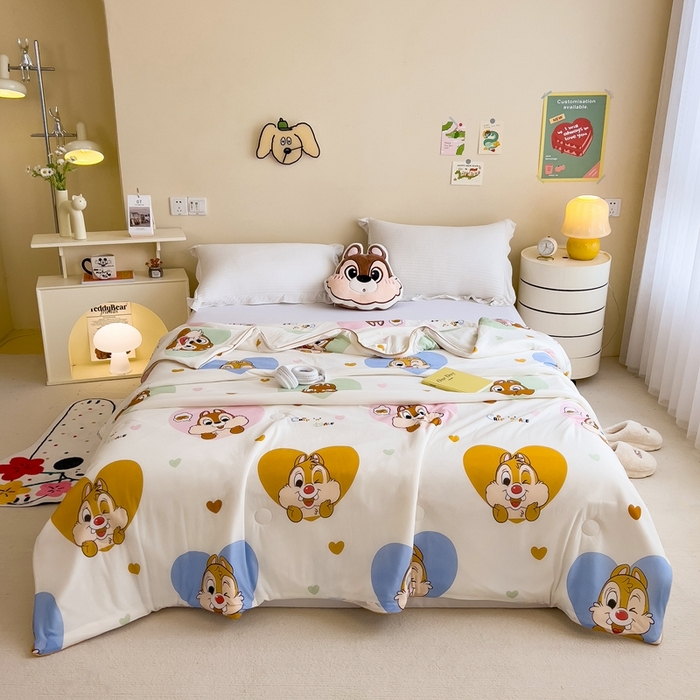 91家纺网 家纺一手货源 找家纺 米菲 2024新款A类凉感丝印花夏被夏凉被被芯 迪士尼-蒂蒂大