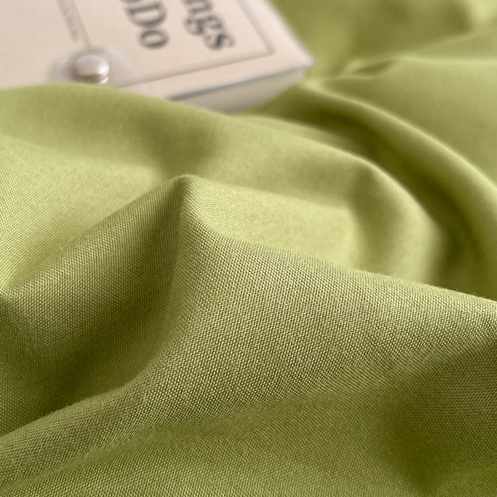 91家纺网 家纺一手货源 找家纺 思诺羽床笠 2024新款水洗棉纯色混搭四件套系列 牛油果绿+奶油黄