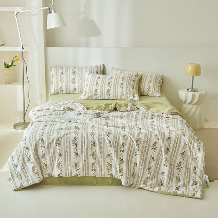 畅销被业 2024新款A类泡芙棉印花夏被 凯伦庄园
