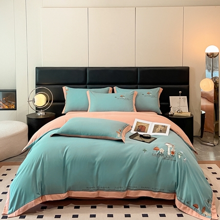 91家纺网 家纺一手货源 找家纺 （总）七七家纺 2025新款天丝棉刺绣四件套-初见系列