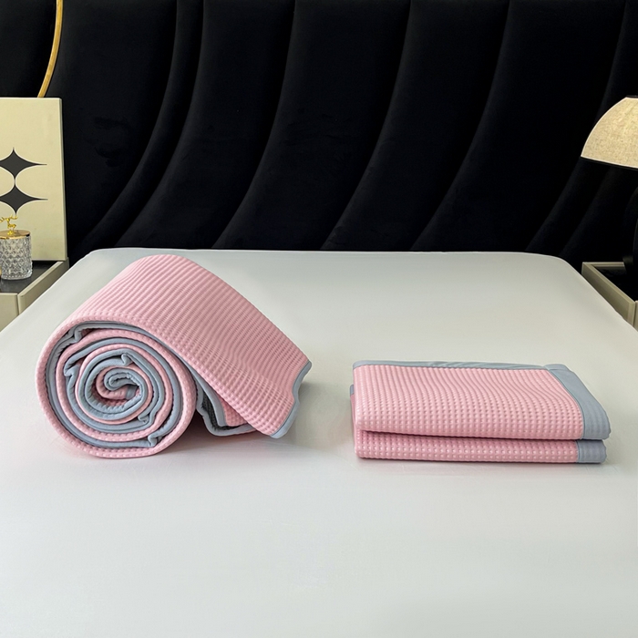 91家纺网 家纺一手货源 找家纺 慕尚 2025新款华夫格床笠凉席 华夫格粉