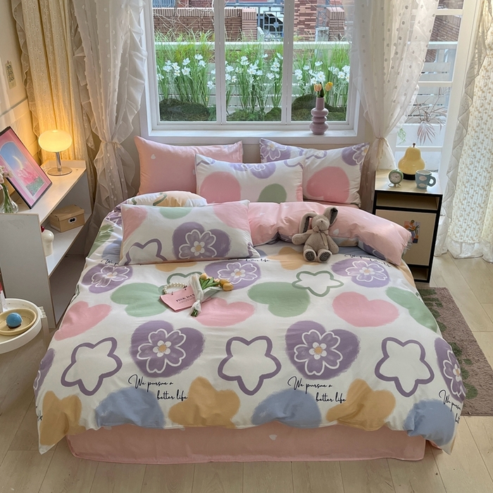 91家纺网 家纺一手货源 找家纺 红馆 2025年全棉12868印花系列四件套玛卡龙