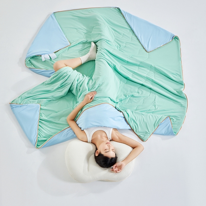 91家纺网 家纺一手货源 找家纺 龙图 2024新款氨纶凉感丝夏被瓜瓜被冰淇淋西瓜被夏凉被空调被-浅绿