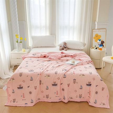 91家纺网 家纺一手货源 找家纺 （总）鑫顺欣 2025新款A类凉感冰丝豆豆印花夏被夏凉被空调被被子被芯直播