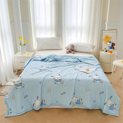 91家纺网 家纺一手货源 找家纺 （总）鑫顺欣 2025新款A类凉感冰丝豆豆印花夏被夏凉被空调被被子被芯直播