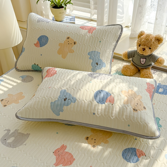 91家纺网 家纺一手货源 找家纺 伊人坊 2024新款A类凉感丝乳胶凉席三件套 动物园