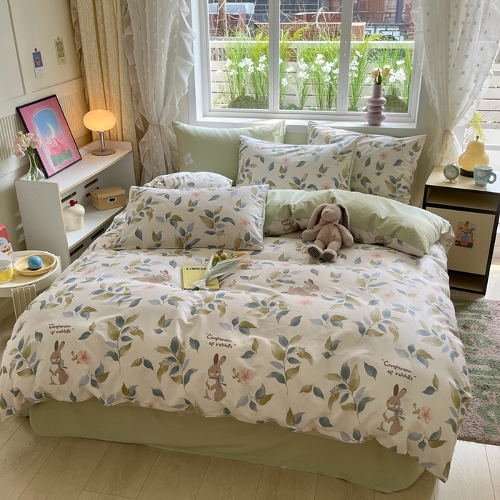 91家纺网 家纺一手货源 找家纺 红馆 2025年全棉12868印花系列四件套秘境（新）