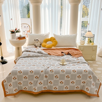 91家纺网 家纺一手货源 找家纺 （总）鑫顺欣 2025新款A类凉感冰丝豆豆印花夏被夏凉被空调被被子被芯直播