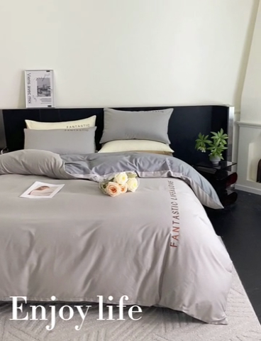 91家纺网 家纺一手货源 找家纺 澳梵家居 2024新款60s全棉刺绣四件套--罗曼克系列 罗曼克-椰子灰