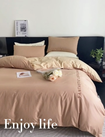 91家纺网 家纺一手货源 找家纺 澳梵家居 2024新款60s全棉刺绣四件套--罗曼克系列 罗曼克-奇遇金