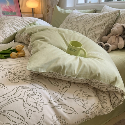 红馆 2025年全棉12868印花系列四件套安夏