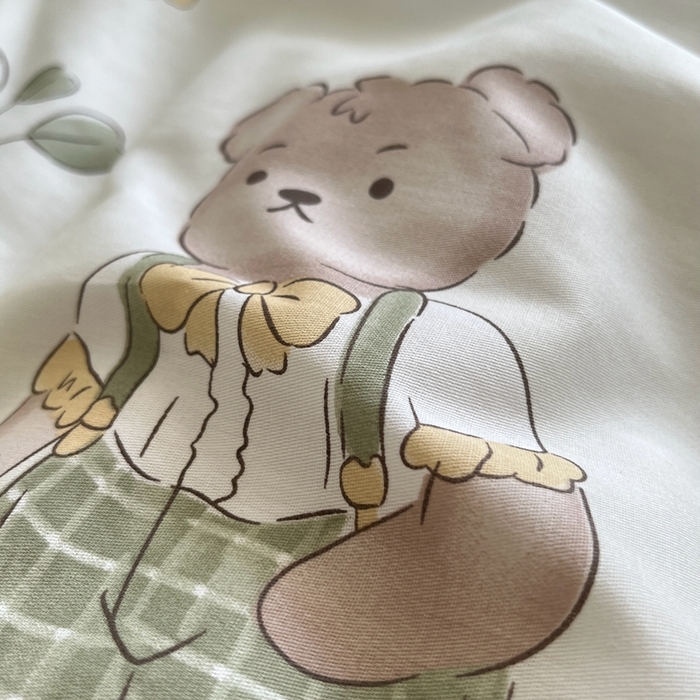 91家纺网 家纺一手货源 找家纺 红馆 2025年全棉12868印花系列四件套米粒熊