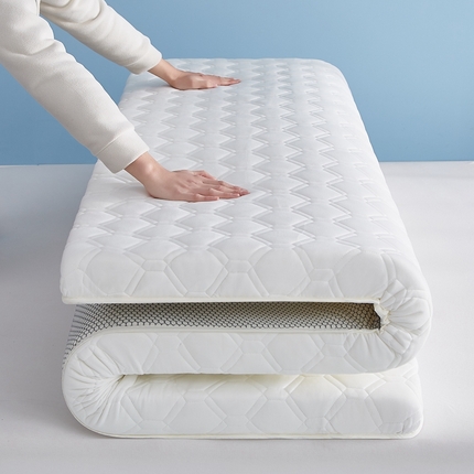 91家纺网 家纺一手货源 找家纺 时奥 2024新款A类针织棉乳胶记忆海绵床垫 元气白