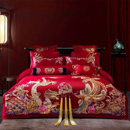 91家纺网 家纺一手货源 找家纺 （总）慕她家纺 2025新款慕她婚庆四件套喷气大花全棉纯棉结婚刺绣花多件套六八十床品