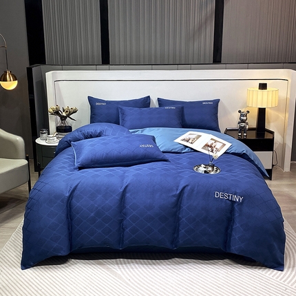 91家纺网 家纺一手货源 找家纺 （总）全棉华夫格提花四件套纯棉刺绣床上用品