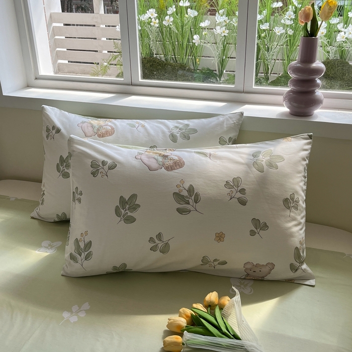 91家纺网 家纺一手货源 找家纺 红馆 2025年全棉12868印花系列四件套米粒熊