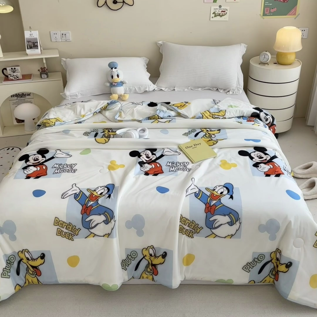 91家纺网 家纺一手货源 找家纺 米菲 2024新款A类凉感丝印花夏被夏凉被被芯 迪士尼-好朋友