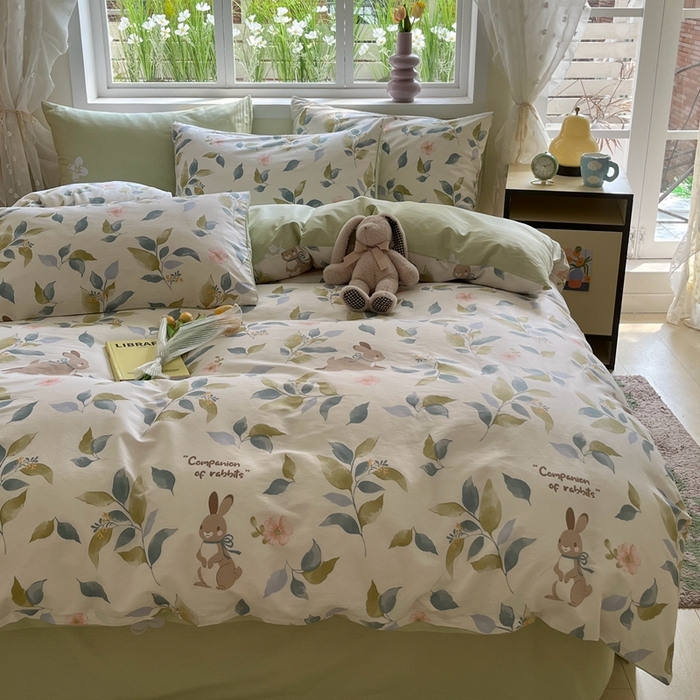 91家纺网 家纺一手货源 找家纺 红馆 2025年全棉12868印花系列四件套秘境（新）