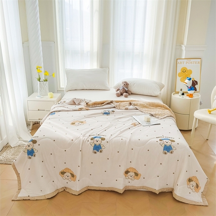 91家纺网 家纺一手货源 找家纺 （总）鑫顺欣 2025新款A类凉感冰丝豆豆印花夏被夏凉被空调被被子被芯直播