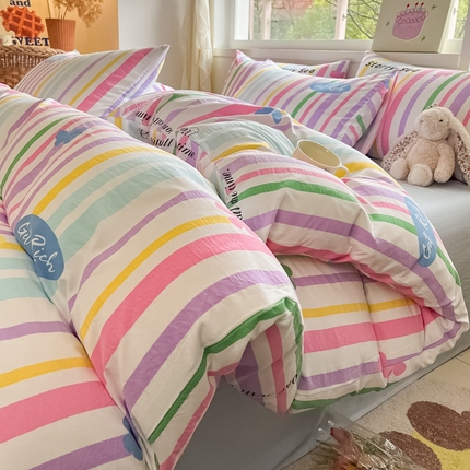 91家纺网 家纺一手货源 找家纺 （总）花伞家居 2025新款水洗棉印花四件套