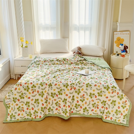 91家纺网 家纺一手货源 找家纺 （总）鑫顺欣 2025新款A类凉感冰丝豆豆印花夏被夏凉被空调被被子被芯直播