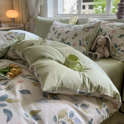 91家纺网 家纺一手货源 找家纺 红馆 2025年全棉12868印花系列四件套秘境（新）