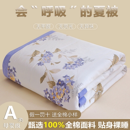 91家纺网 家纺一手货源 找家纺 金柚子2024新款全棉印花夏凉被 红袖添香