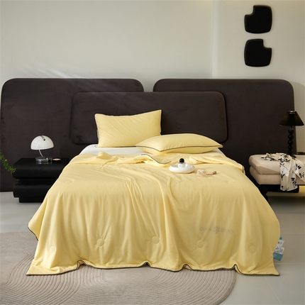 91家纺网 家纺一手货源 找家纺 头等舱 2025新款八星凉感A类提花大豆抗菌夏被 金色年华