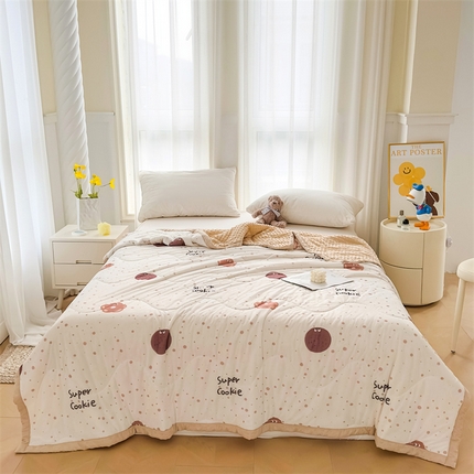 91家纺网 家纺一手货源 找家纺 （总）鑫顺欣 2025新款A类凉感冰丝豆豆印花夏被夏凉被空调被被子被芯直播