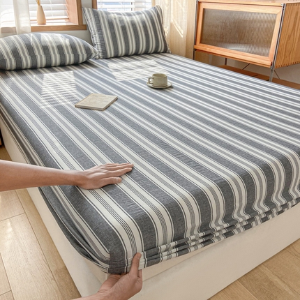 91家纺网 家纺一手货源 找家纺 （总）莱登卡奴 2024新款全棉色织水洗棉单品系列 单床笠