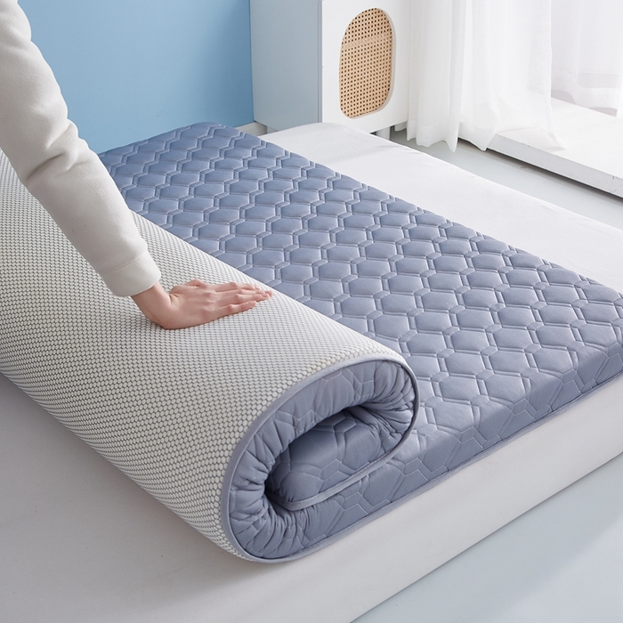 91家纺网 家纺一手货源 找家纺 时奥 2024新款A类针织棉乳胶记忆海绵床垫 元气灰